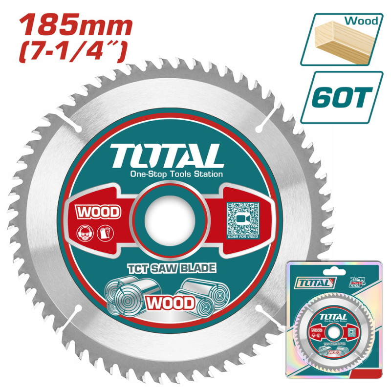 TOTAL ΑΝΤΑΛΛΑΚΤΙΚΟΣ ΔΙΣΚΟΣ Φ-185Χ20-16mm 60T ΓΙΑ TS11418526 / TS1161856 / TSLI1851 (TAC231413)