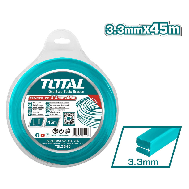 TOTAL ΜΕΣΙΝΕΖΑ ΤΕΤΡΑΓΩΝΗ 3.3mm-45m (TSL3345)