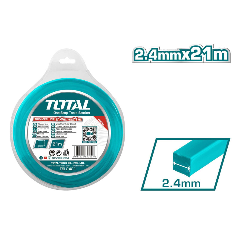 TOTAL ΜΕΣΙΝΕΖΑ ΤΕΤΡΑΓΩΝΗ 2.4mm - 21m (TSL2421)