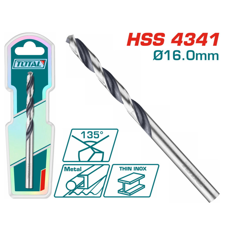 TOTAL ΕΠΑΓΓ. ΤΡΥΠΑΝΙ HSS DIN4341 16mm 1τεμ (TAC1201604)