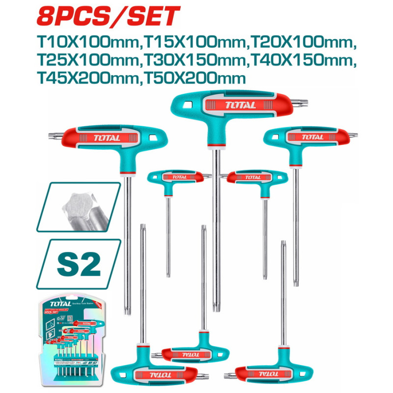 TOTAL ΕΠΑΓΓ. ΣΕΤ ΤΑΦ TORX 8ΤΕΜ Τ10-Τ50 (THHW80836)